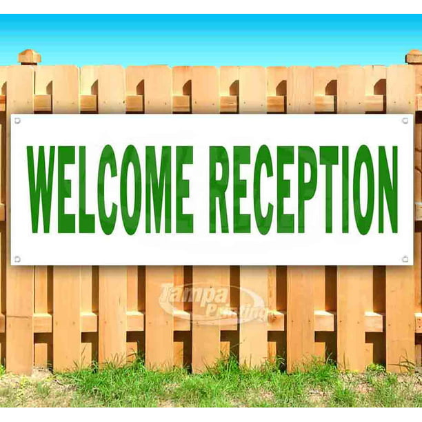 Heavy-Duty Vinyl Single-Sided with Metal Grommets Non-Fabric Welcome Reception 13 oz Banner 